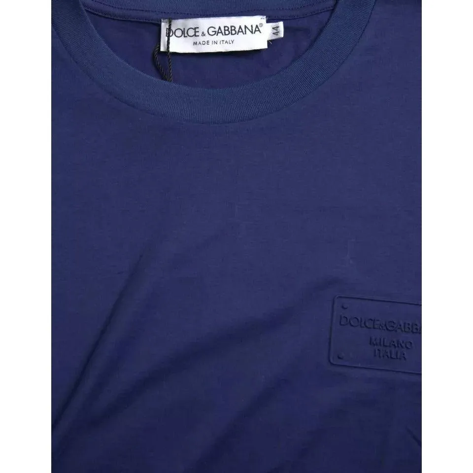 Dolce & Gabbana Royal Blue Round Neck Short Sleeve T-shirt