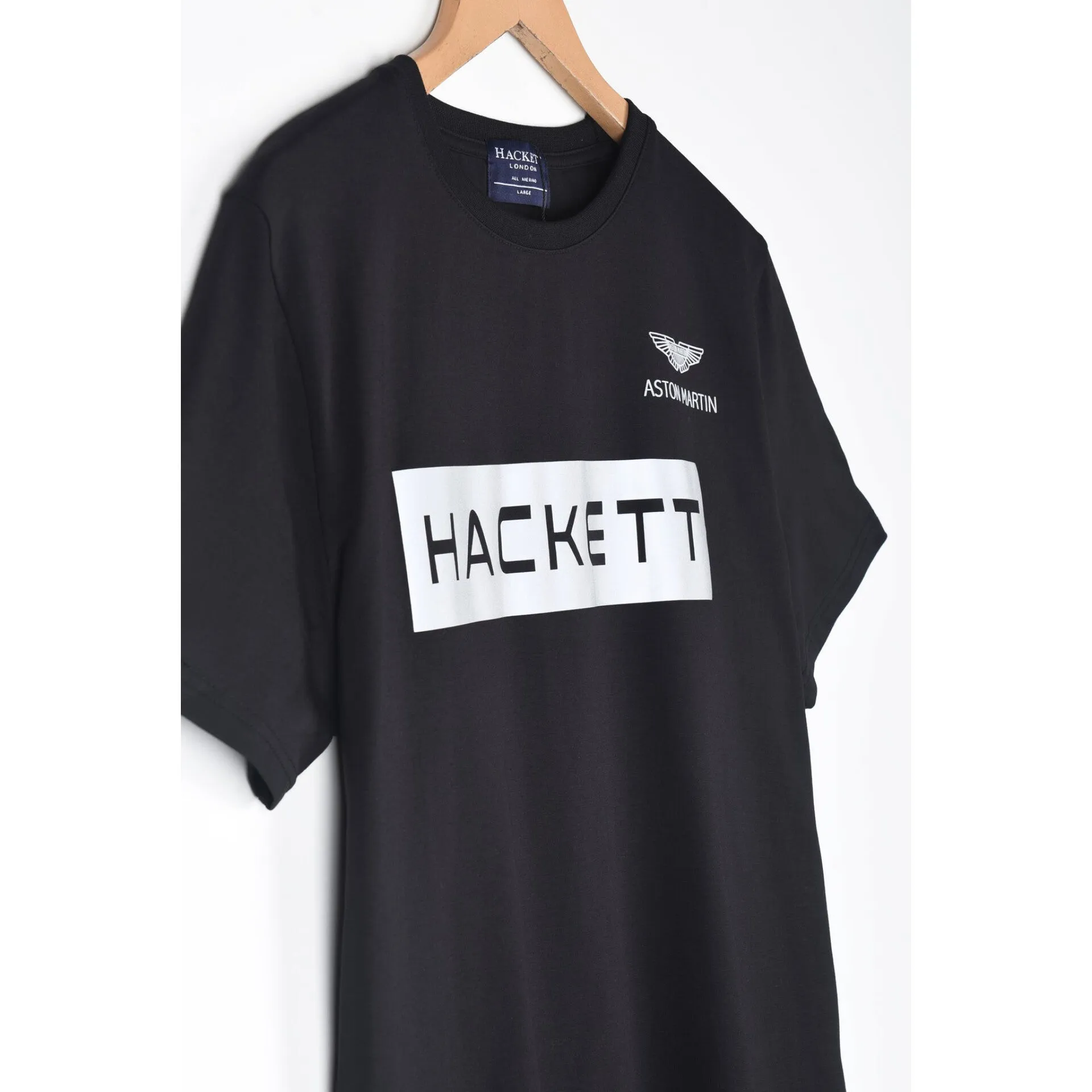 HC - Men 'Black' Hackett Printed Logo T-Shirt HC793