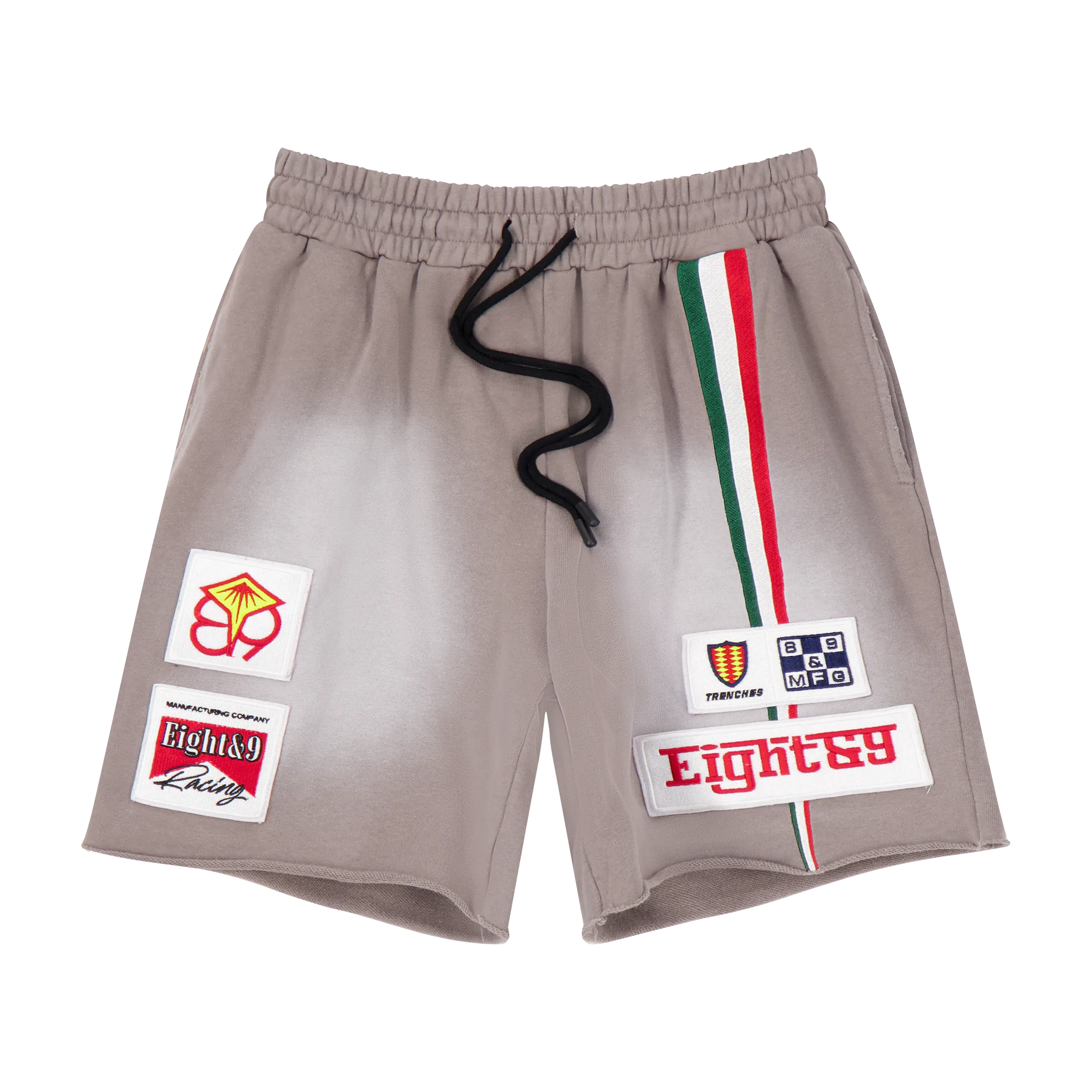 Horsepower French Terry Patched Out Shorts Grey